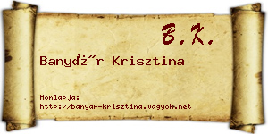 Banyár Krisztina névjegykártya