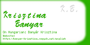 krisztina banyar business card